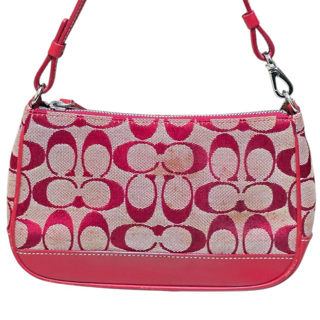 セール【レアカラー】COACH ショルダーポーチ　アクセサリーポーチ　レッド　赤