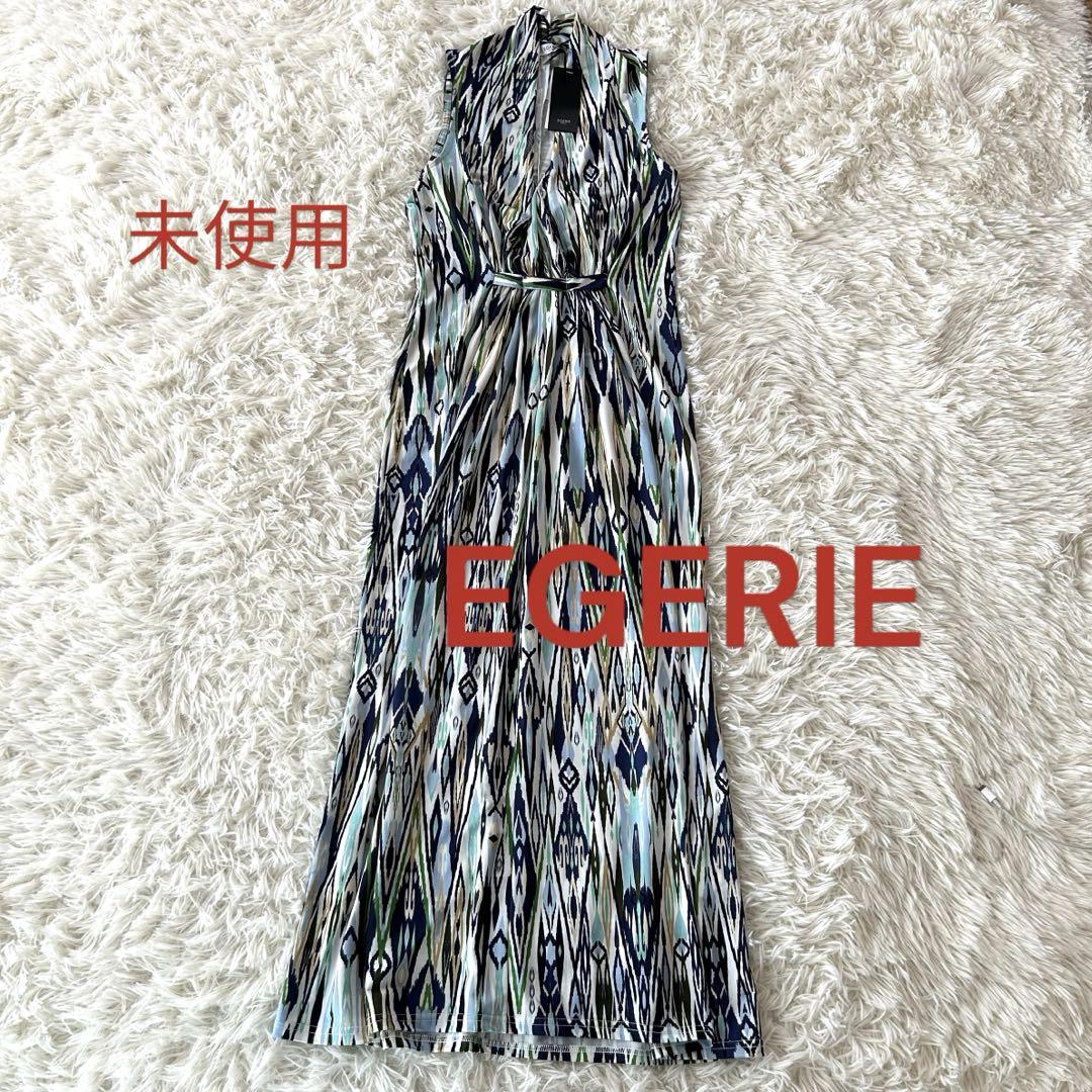♦︎未使用　エジェリ　ネイティブ柄　総柄　ノースリーブジャージーワンピース