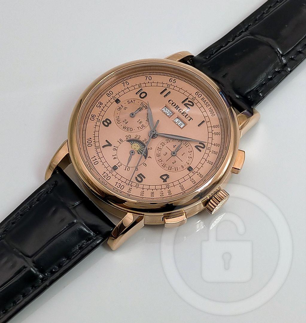 生粋のドレスウォッチ【シーガル/新品】裏スケ ローズゴールド/シャンパンローズ⑥