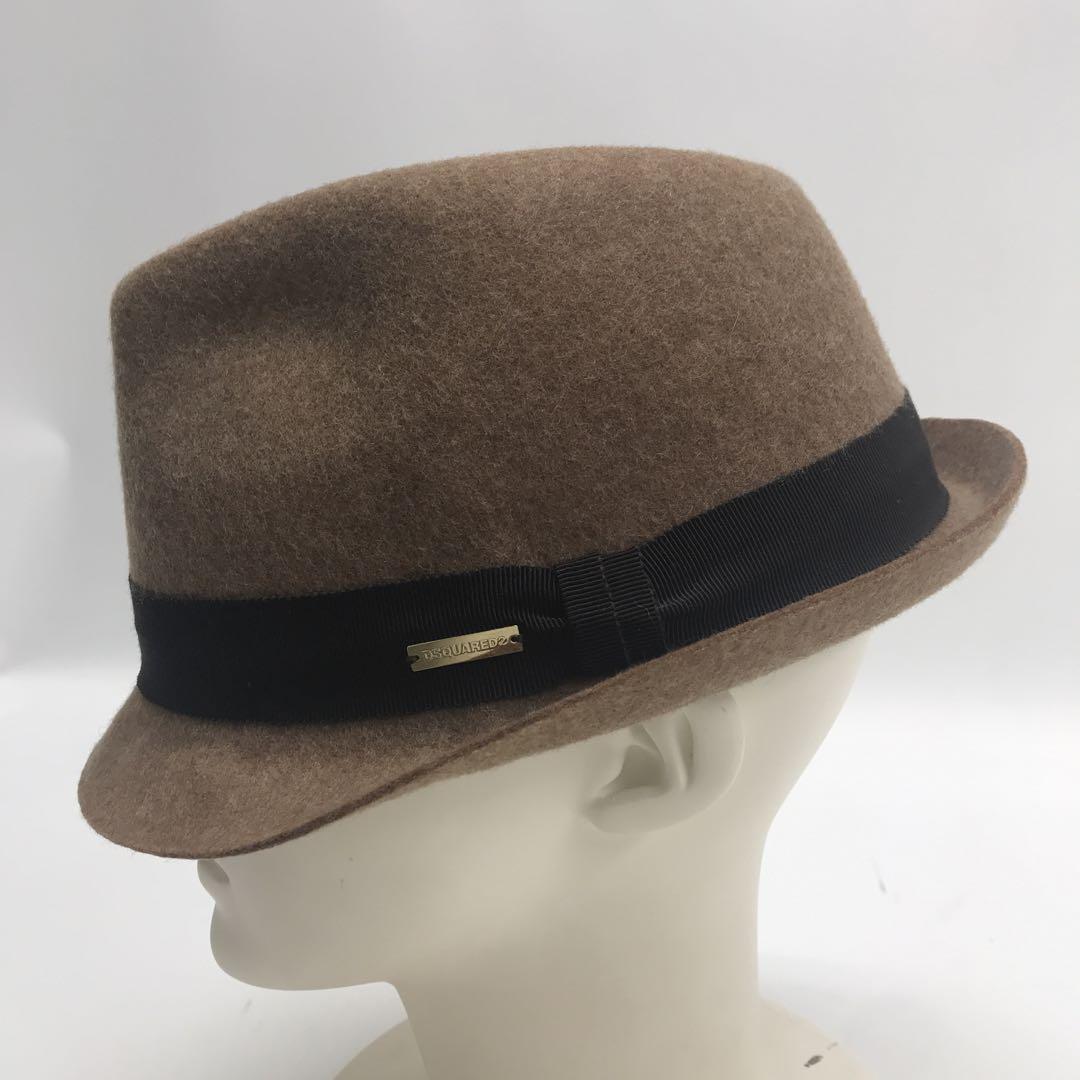 ☆超美品☆DSQUARED2 中折ハット ウール ブラウン Lサイズ ☆超美品☆DSQUARED2 中折ハット ウール ブラウン Lサイズ
