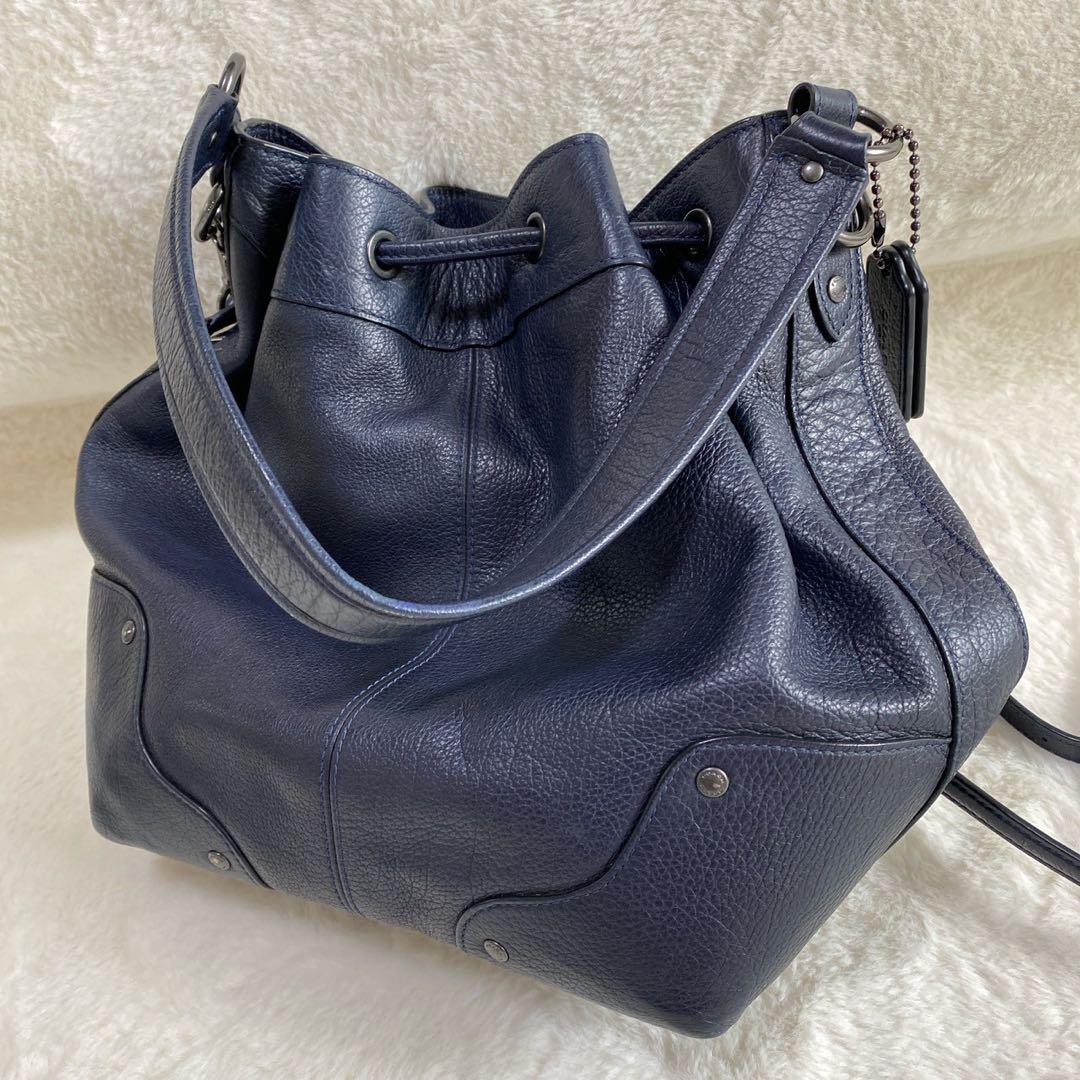 極美品COACH コーチ　2way ショルダーバッグ　ハンドバッグ 巾着　レザー