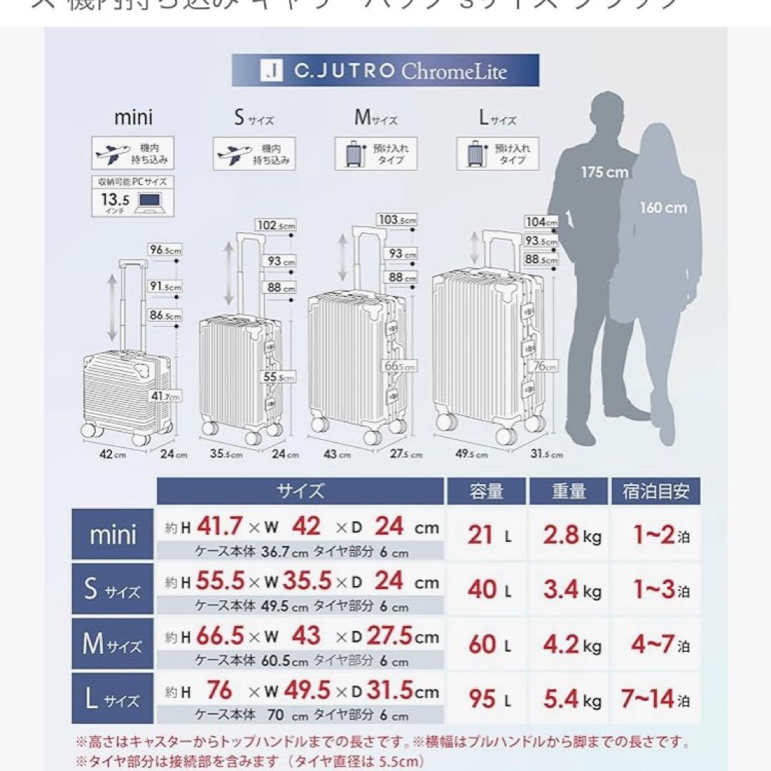 新品未使用　C.jutro 黒 キャリーケース S 40L 機内持込　スーツ
