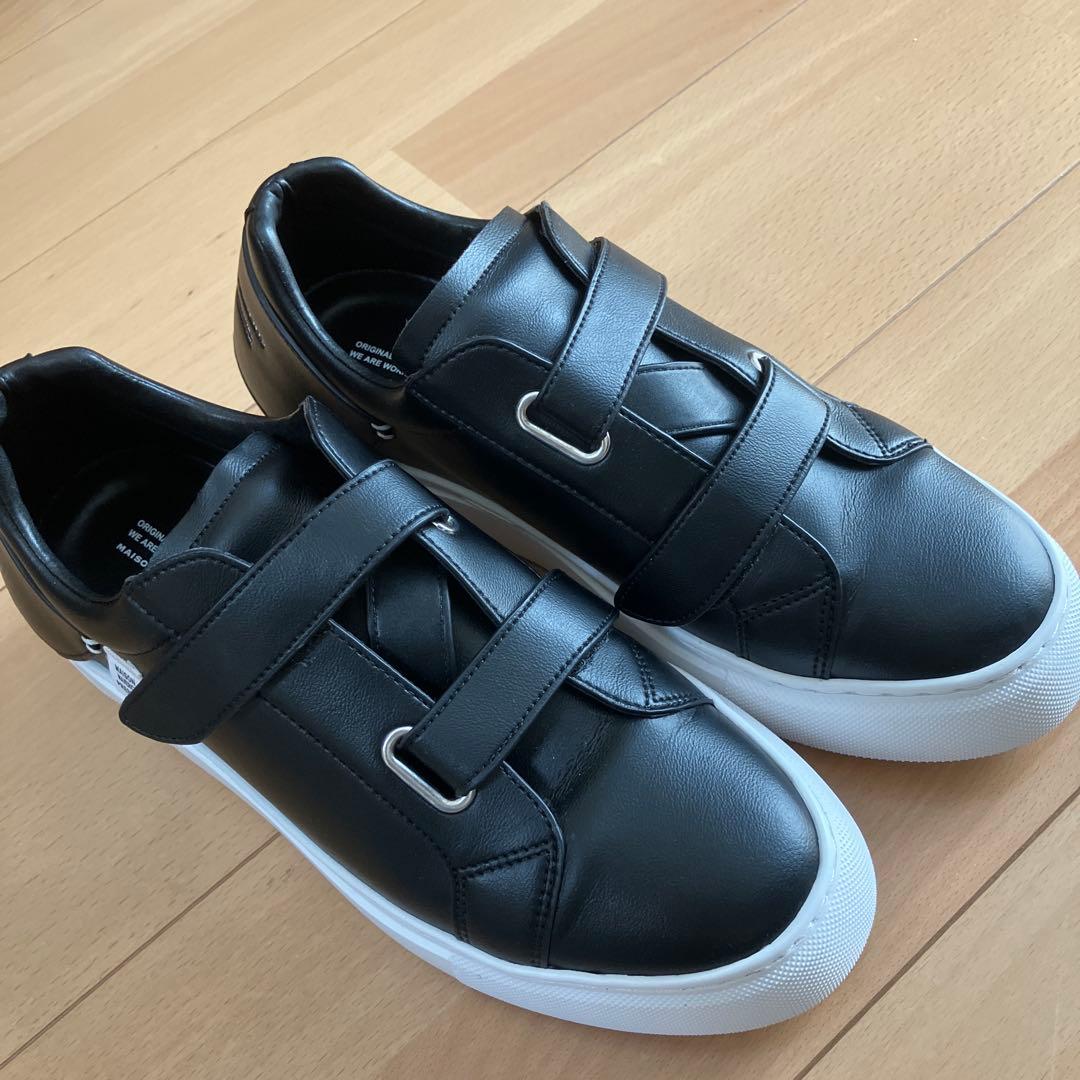 モード エ ジャコモ　厚底ベルクロスニーカー黒 25.0cm