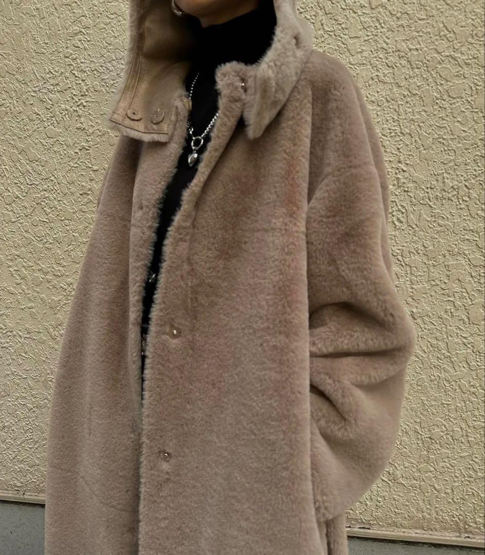 AMERI フード付きロングコート