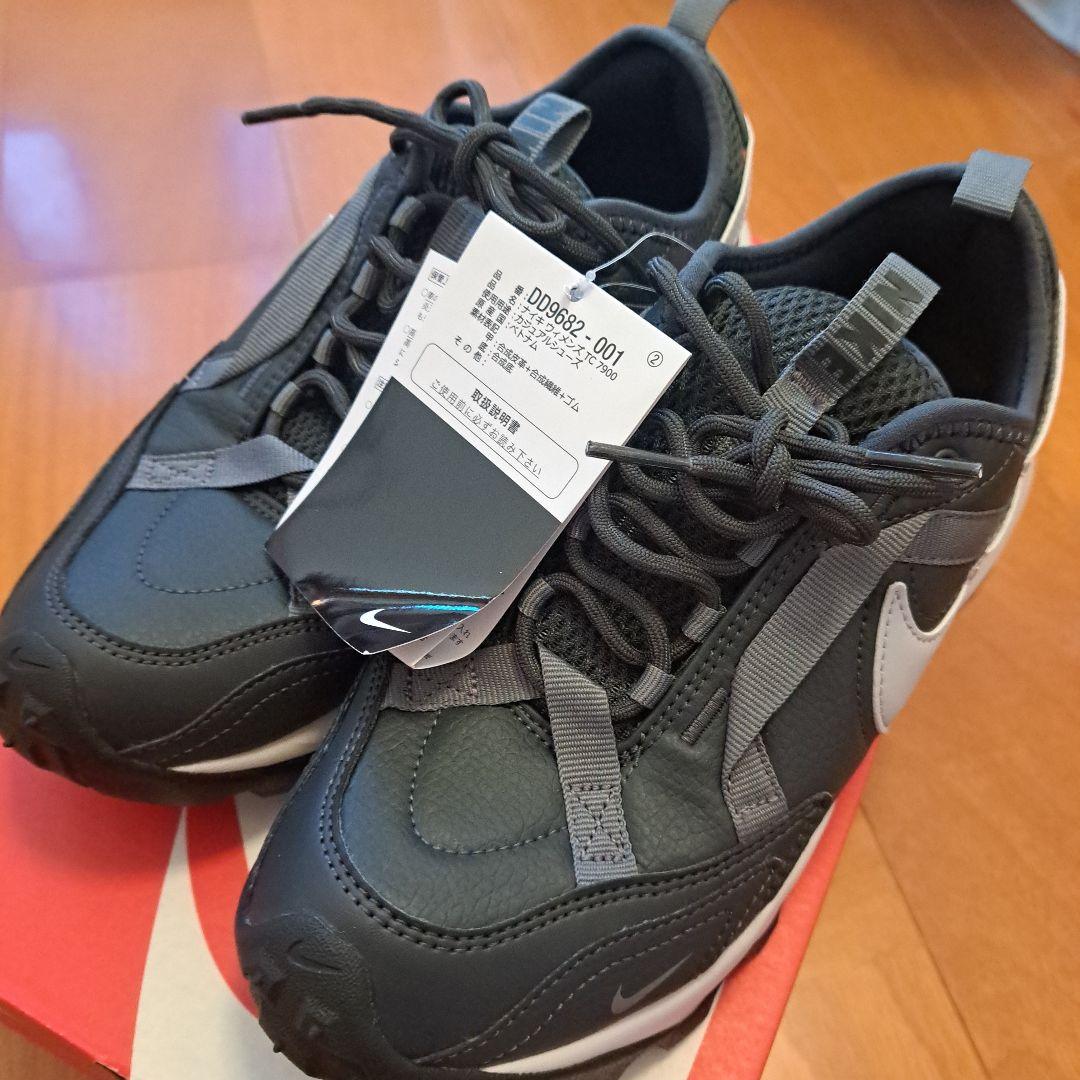 W Nike TC 7900 ブラック/グレー スニーカー 24 新品