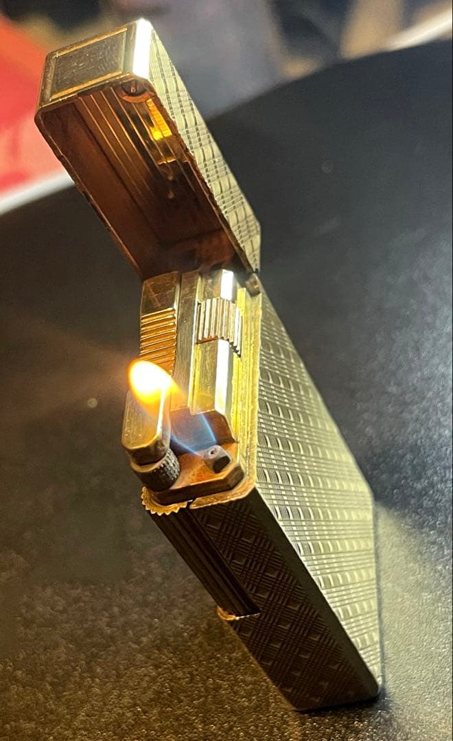 S.T. Dupont デュポン ガスライター ゴールド　着火確認