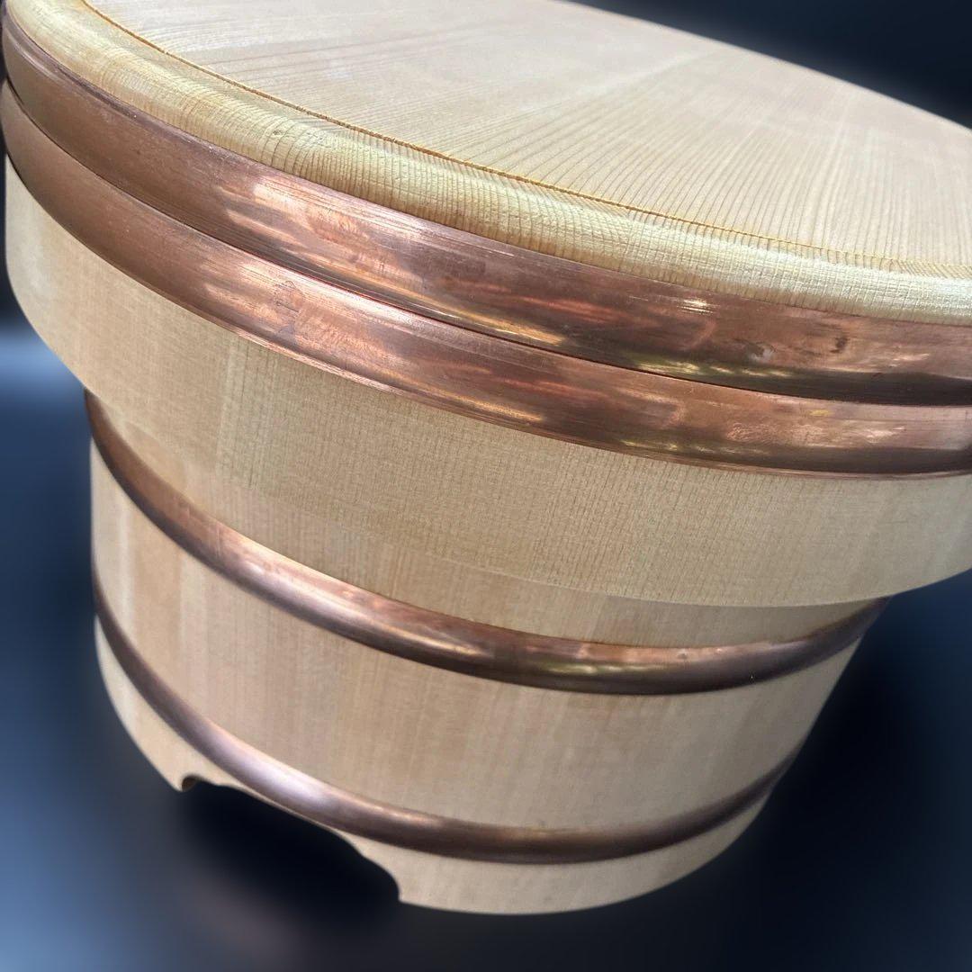 木製おひつ 銅バンド付き 21cm 南木曽庵 未使用品