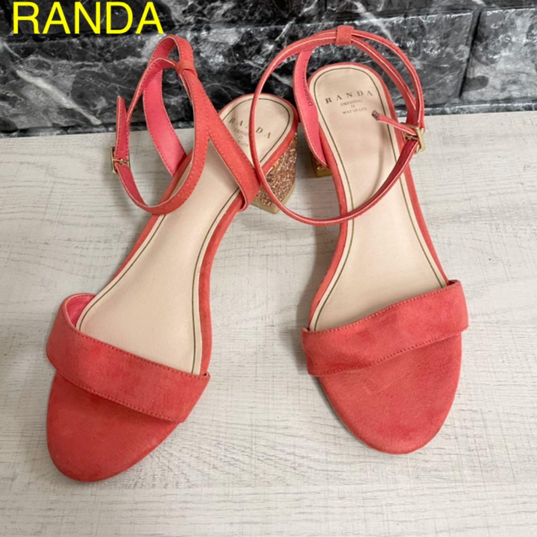 RANDA サンダル ギラギラ オレンジ