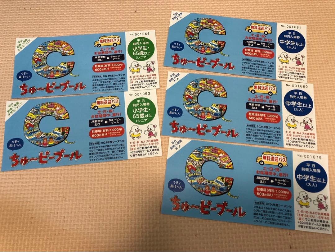 ちゅーピープール入場券