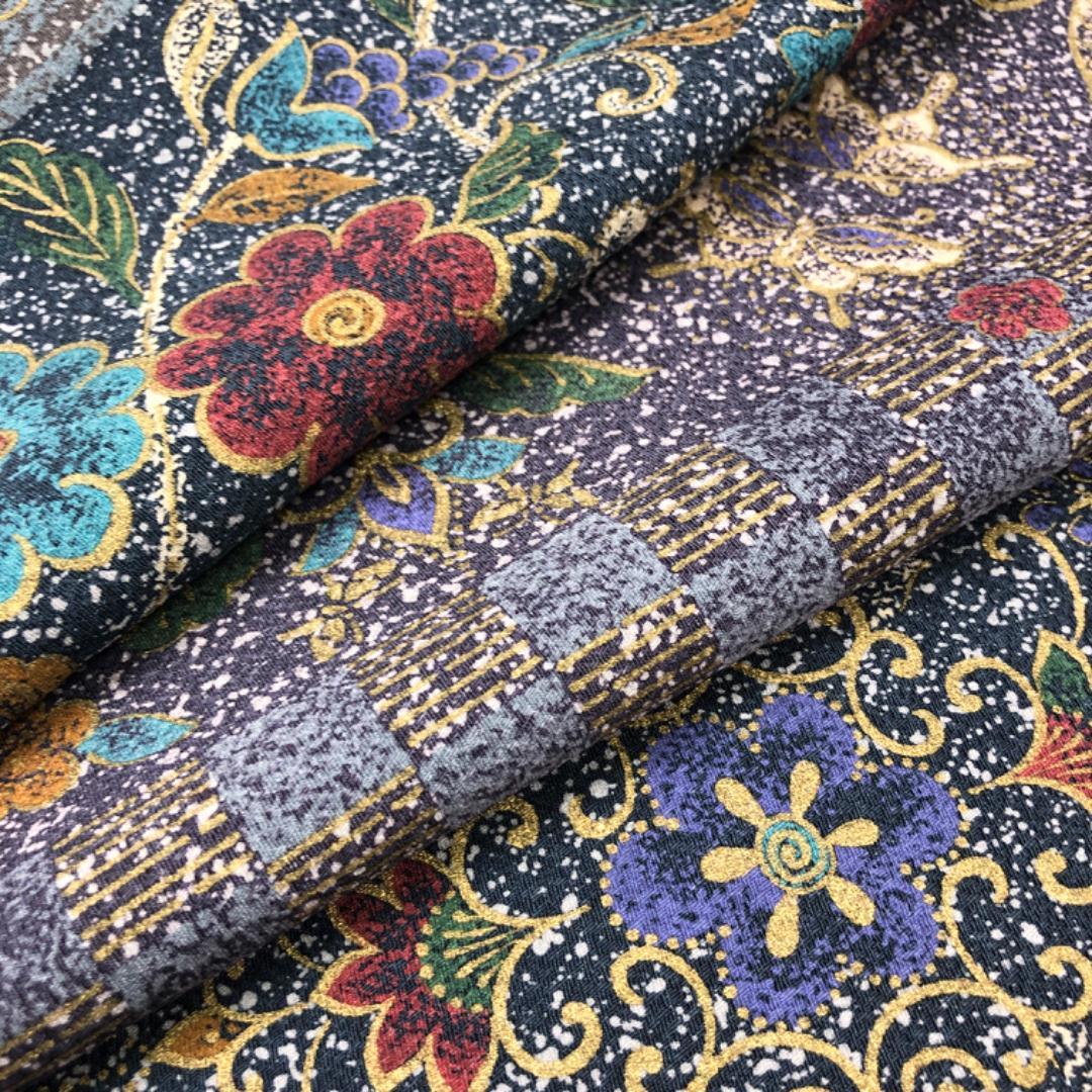 小紋 鳳凰 花唐草模様 金彩 叩き染 しつけ糸 K-5219 - メルカリ