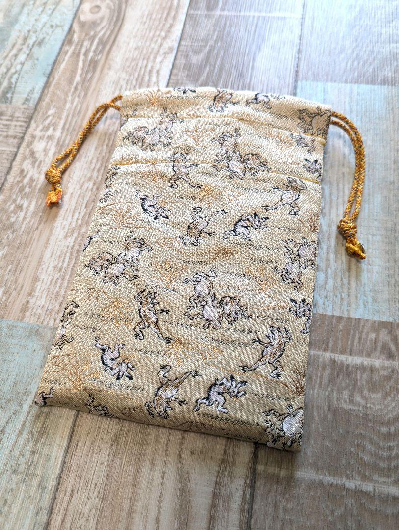 御朱印帳 ポーチ 鳥獣戯画 金刺繍