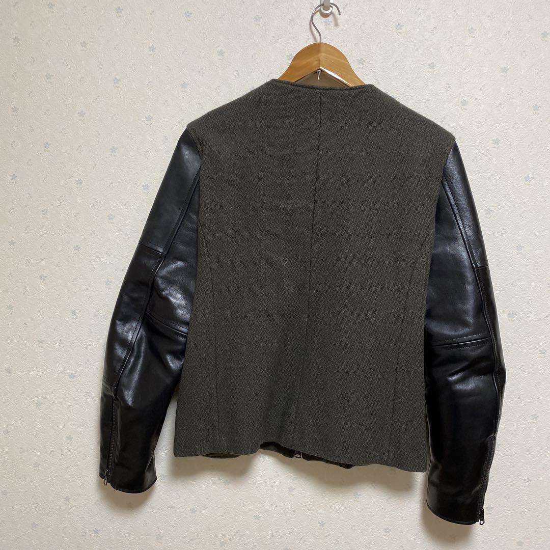 美品！ iropuoisノーカラージャケット レザージャケット ライダース