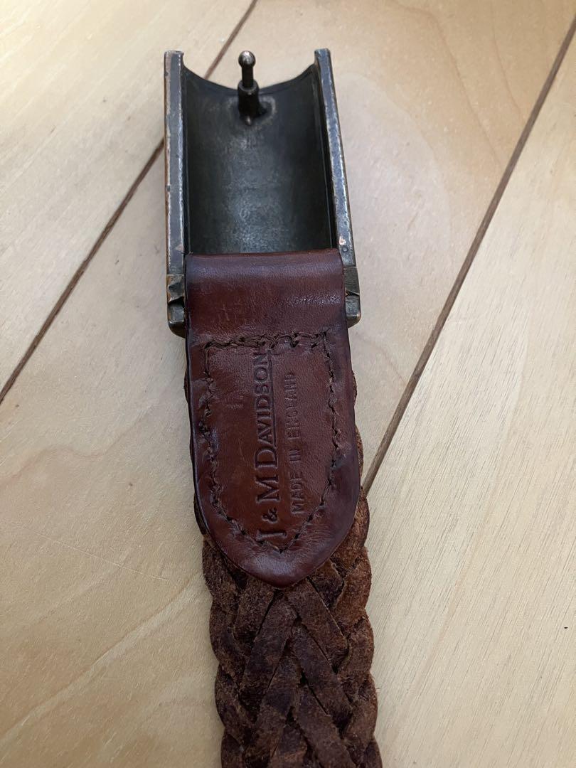 【希少】J&M DAVIDSON　英国製　メッシュレザーベルト