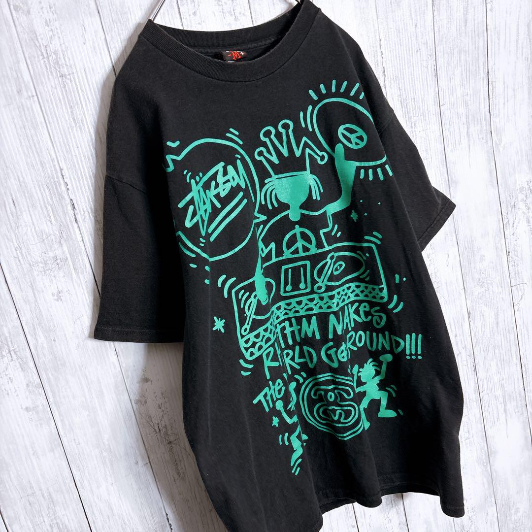 【お宝古着】00s オールドステューシー シャドーマン DJ Tシャツ