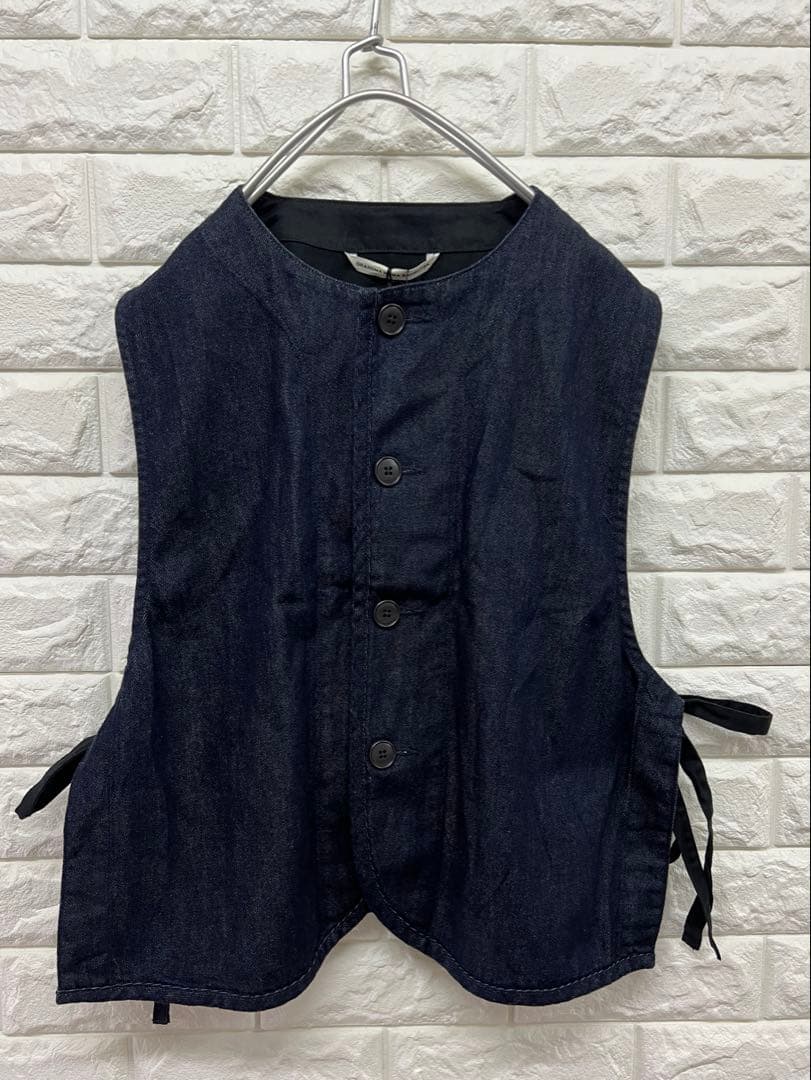 新品　GRANDMA MAMA DAUGHTER サイドリボンデニムベスト