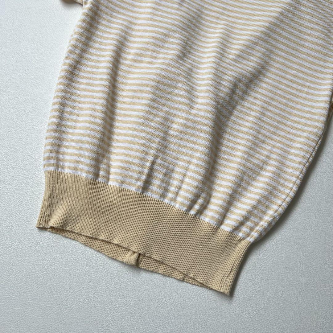 良品 Rene ルネ ニットカーディガン ボーダー イエロー系 リボン