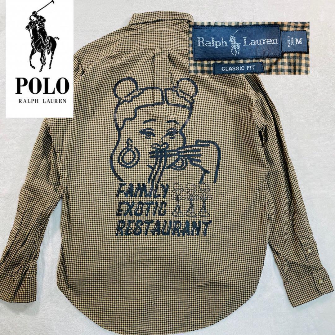 【稀少✨】 ラルフローレン ギンガムチェックシャツビッグ バックプリント