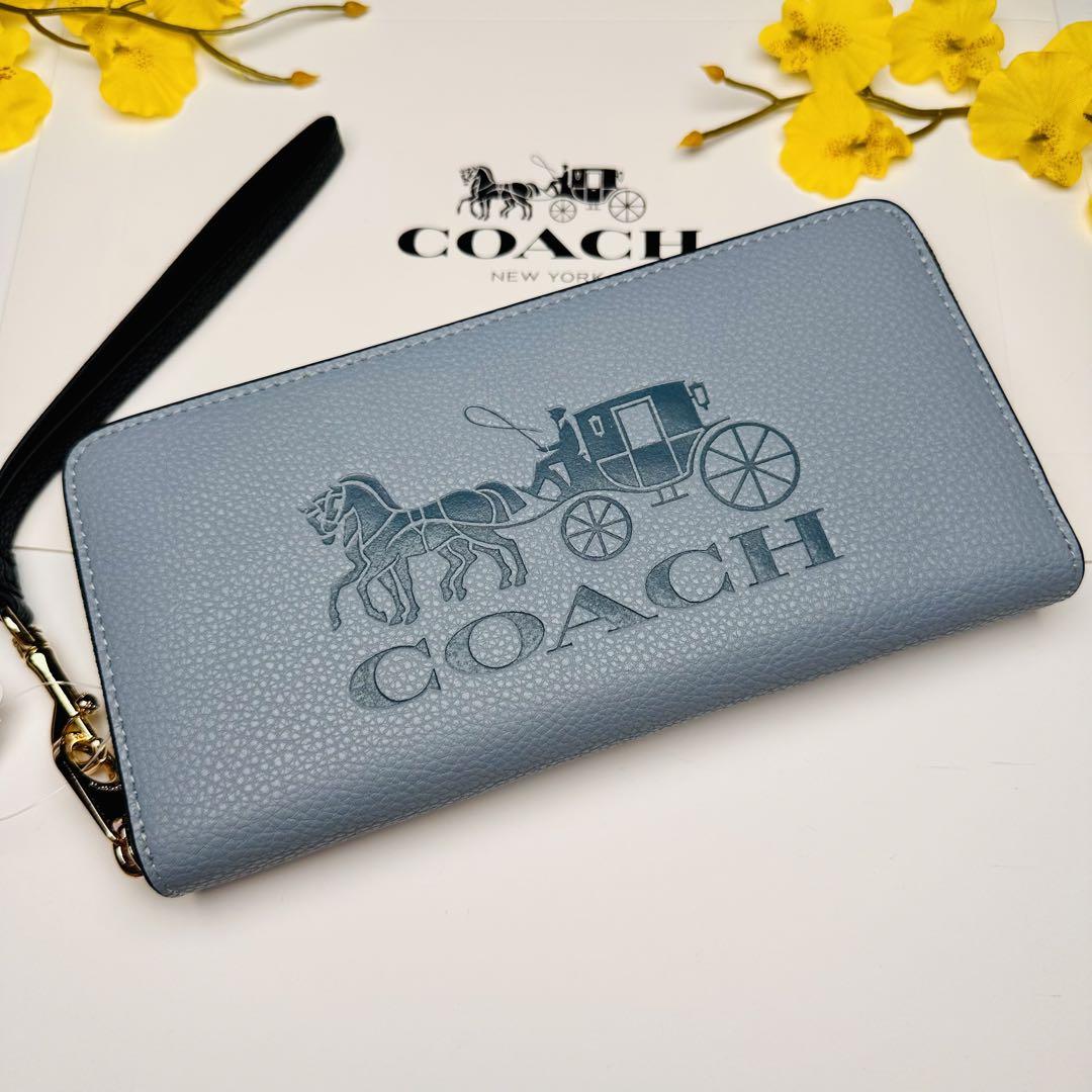 COACH 長財布 ブラウン レザー