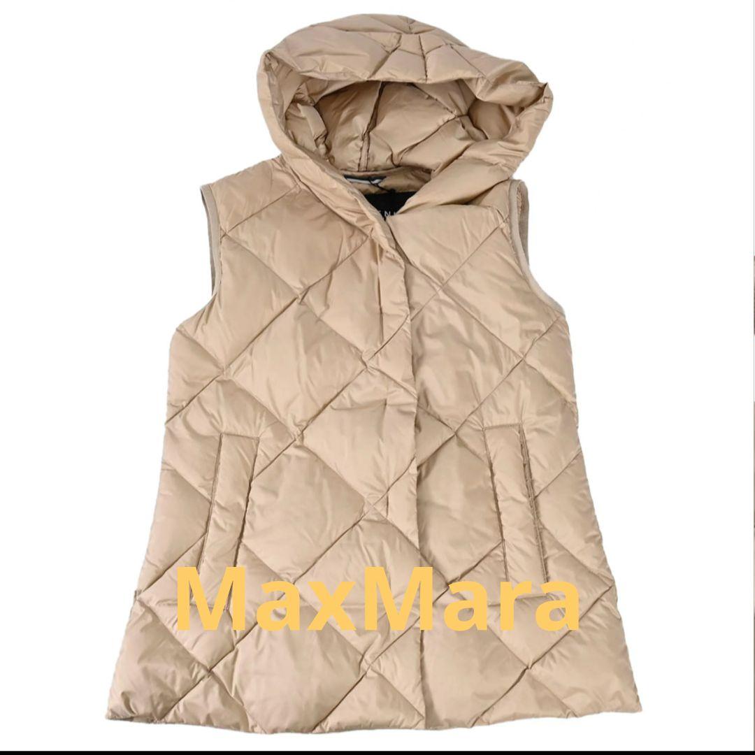 マックスマーラ IT42 ヘビーパディング フード付きダウンベストL Max Mara