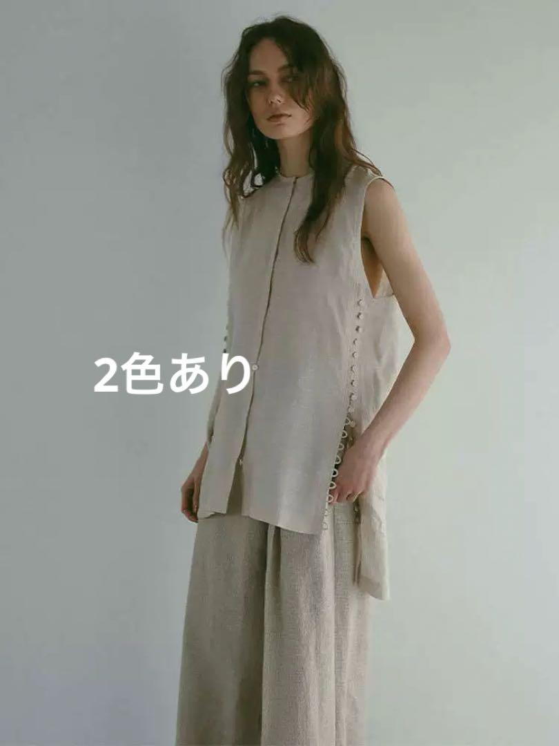 ETRE TOKYO サイドボタンアップスリーブレストップス