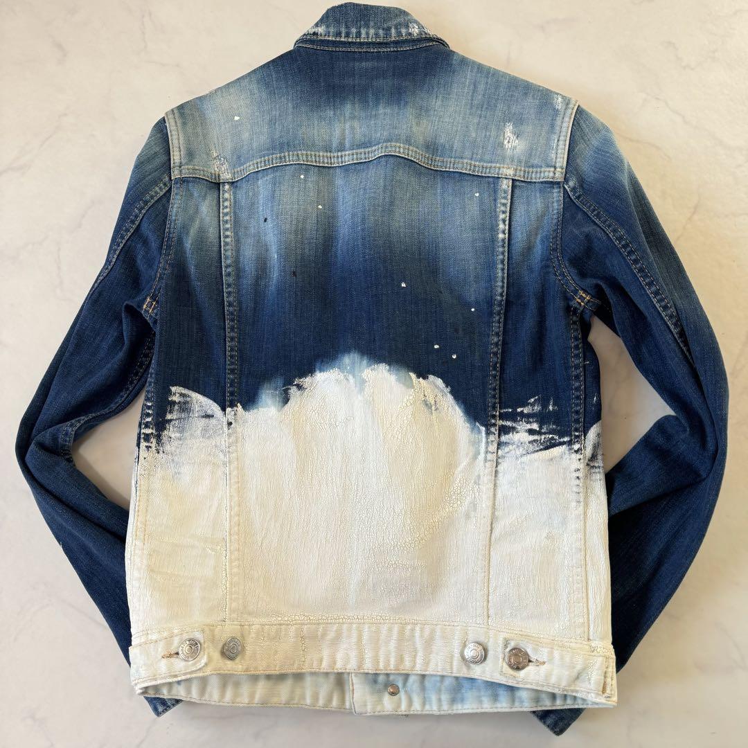✨極美品✨DSQUARED2 デニムジャケット ペンキ加工 ユーズド加工 42