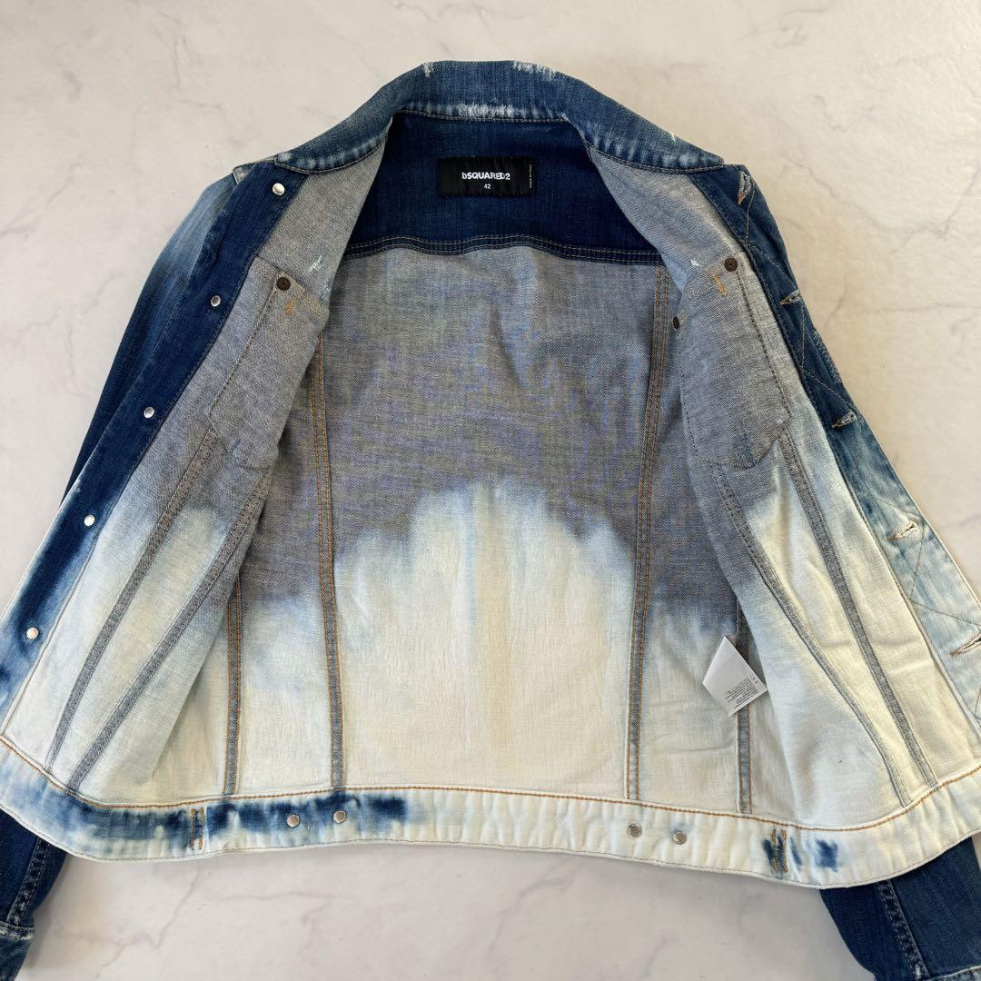 ✨極美品✨DSQUARED2 デニムジャケット ペンキ加工 ユーズド加工 42
