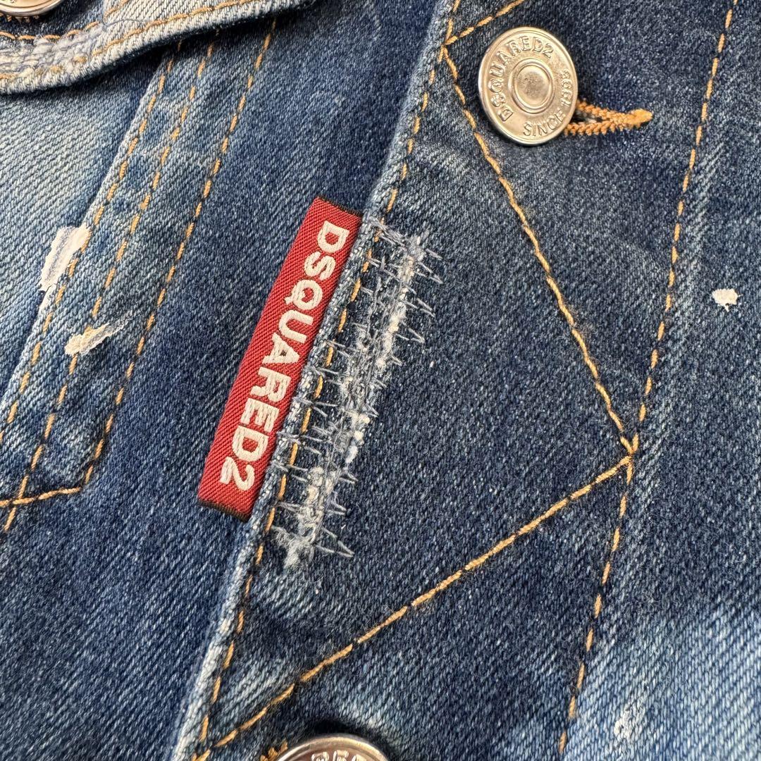 ✨極美品✨DSQUARED2 デニムジャケット ペンキ加工 ユーズド加工 42