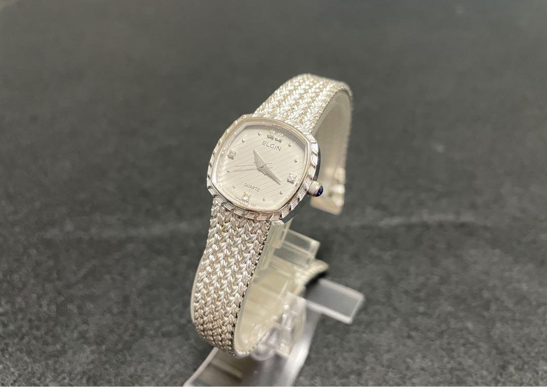 エルジン 銀無垢アンティーク腕時計 落ち着きのある渋み 【1906