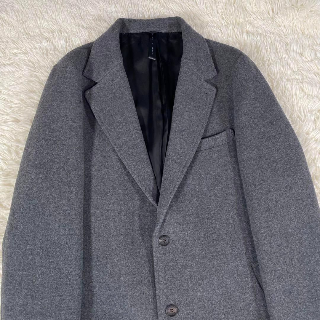独特の上品 wjk 美品 ダブルジェーケー グレー ウール ロング チェスターコート ジャケット・アウター