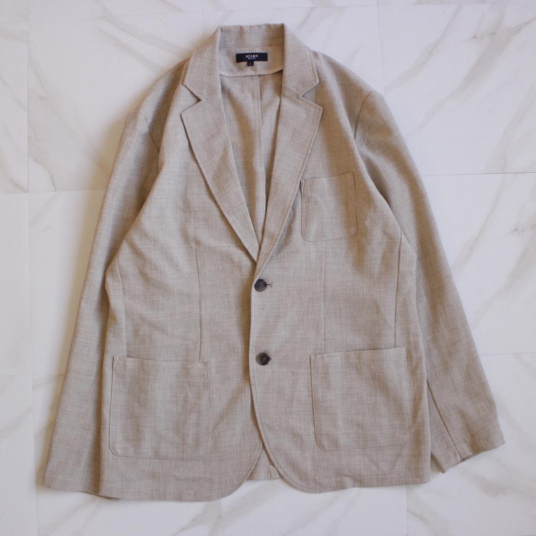 BEAMS HEART テーラードジャケット ベージュ L ポリメランジ