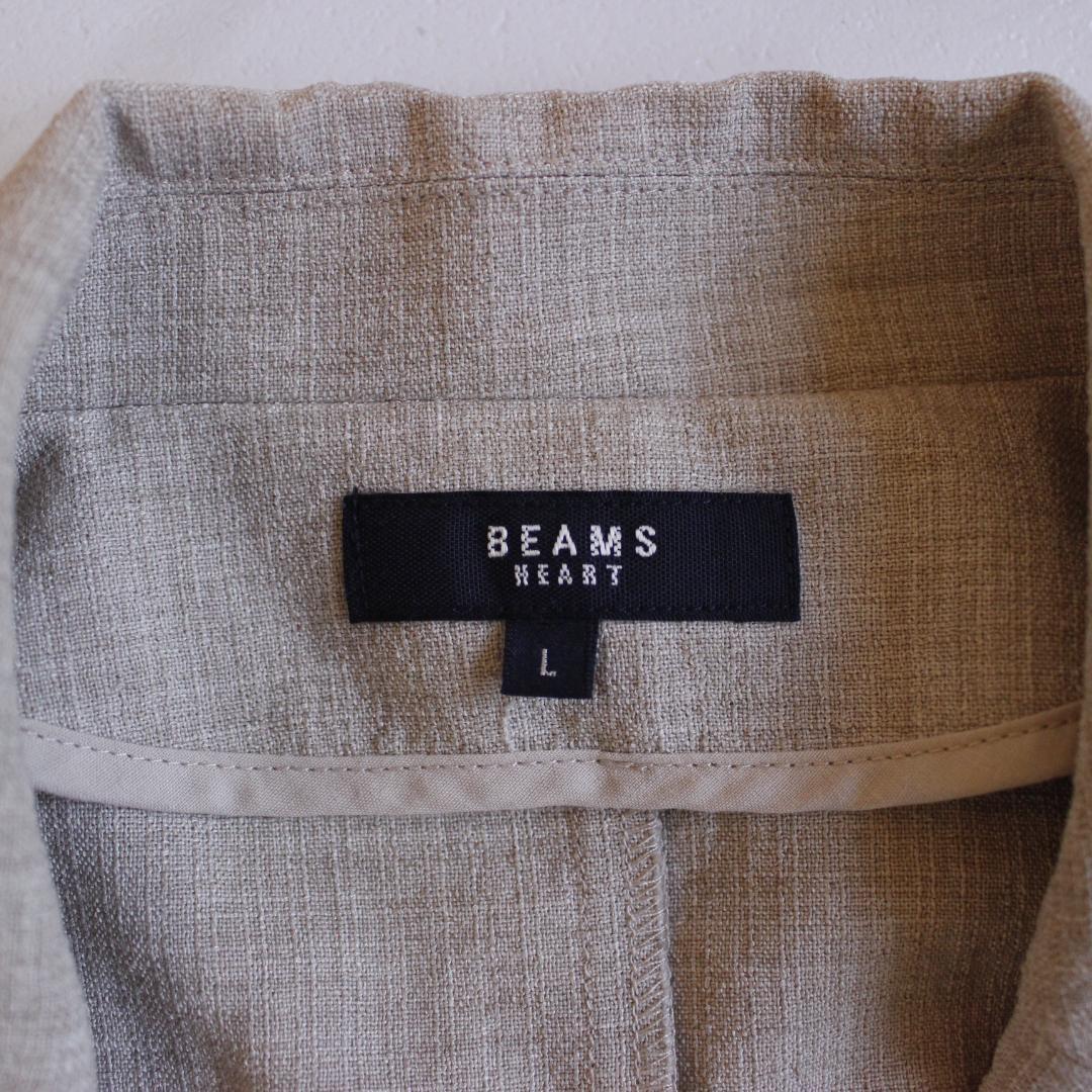 BEAMS HEART テーラードジャケット ベージュ L ポリメランジ