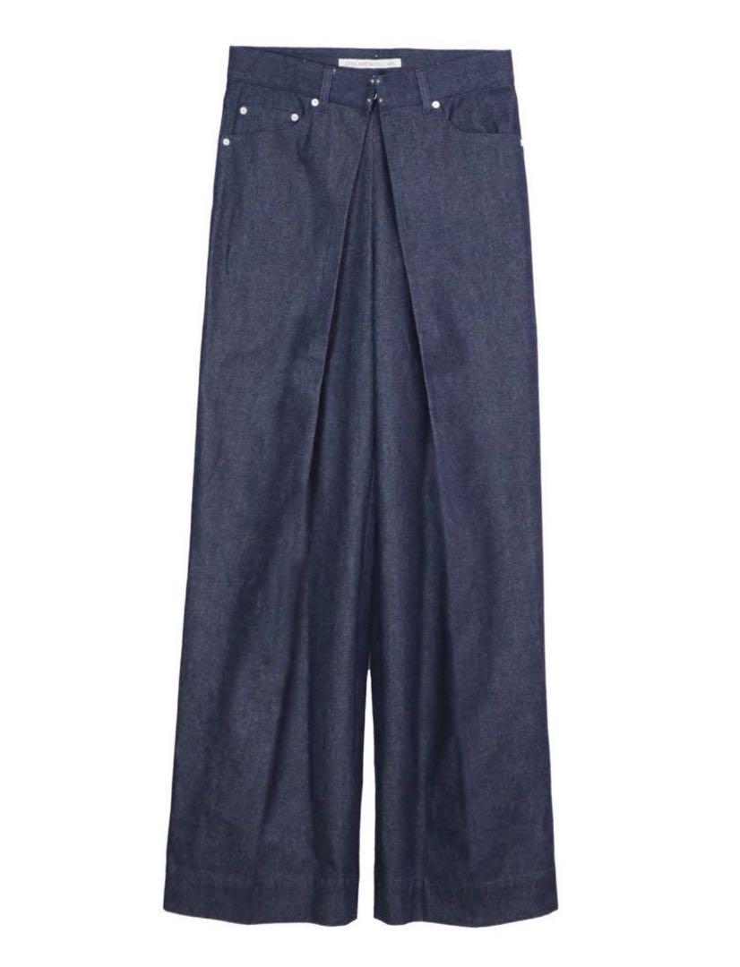JOHNLAWRENCESULLIVAN フロントタックワイドデニムパンツ