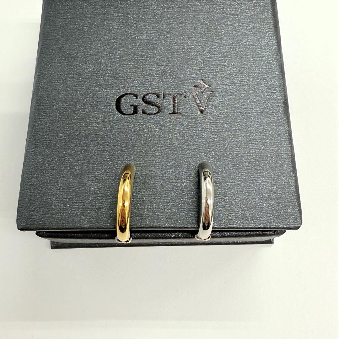 Pt900K18YG ピアリング シンプルデザイン