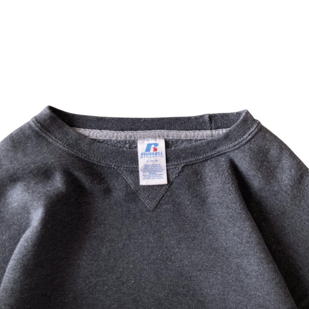 00s RUSSELL ATHLETIC スウェット 前V ソリッド グレー