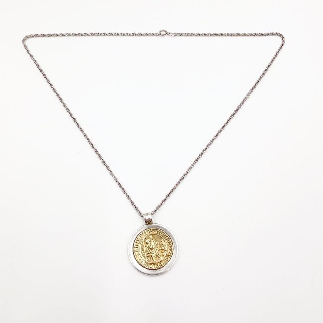 ティファニー ネックレス セントクリストファー 18KT コイン　コンビ