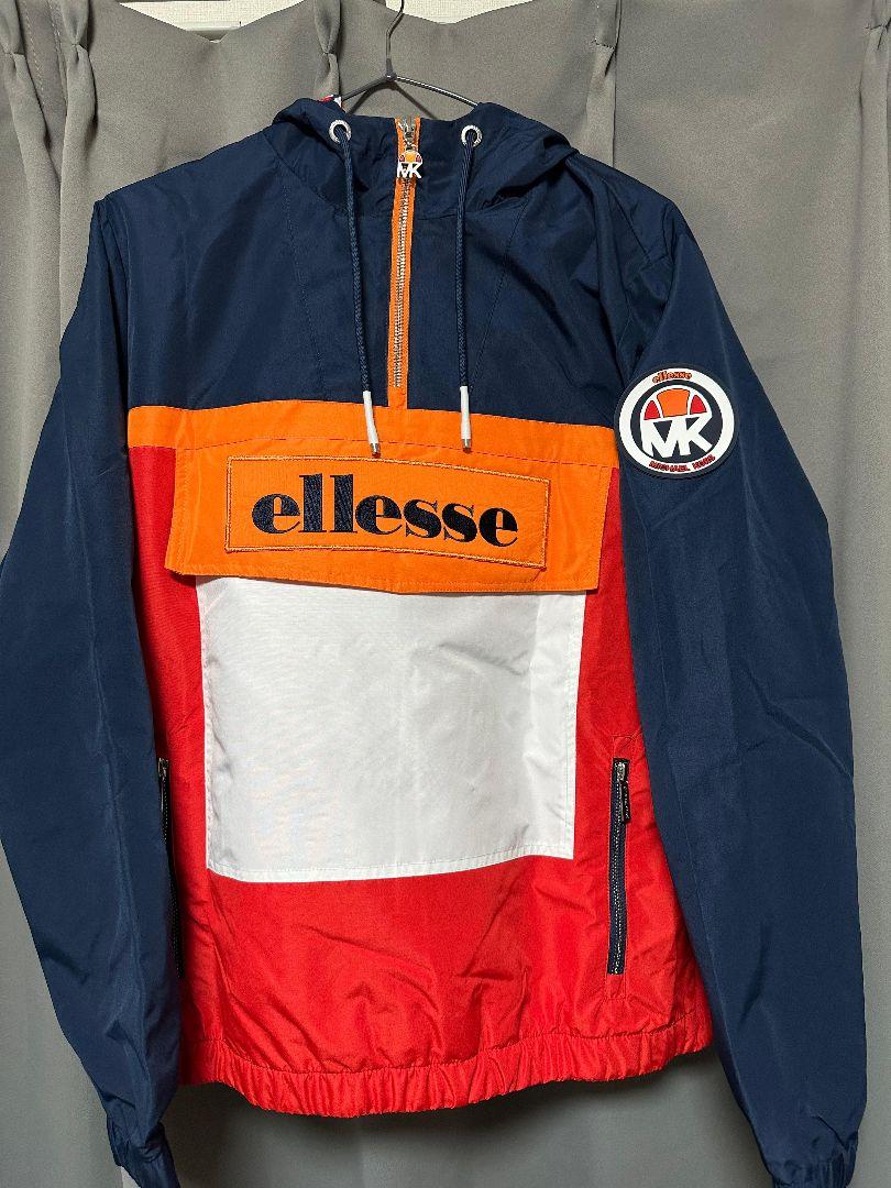 ellesse アノラックジャケット M ネイビー/オレンジ