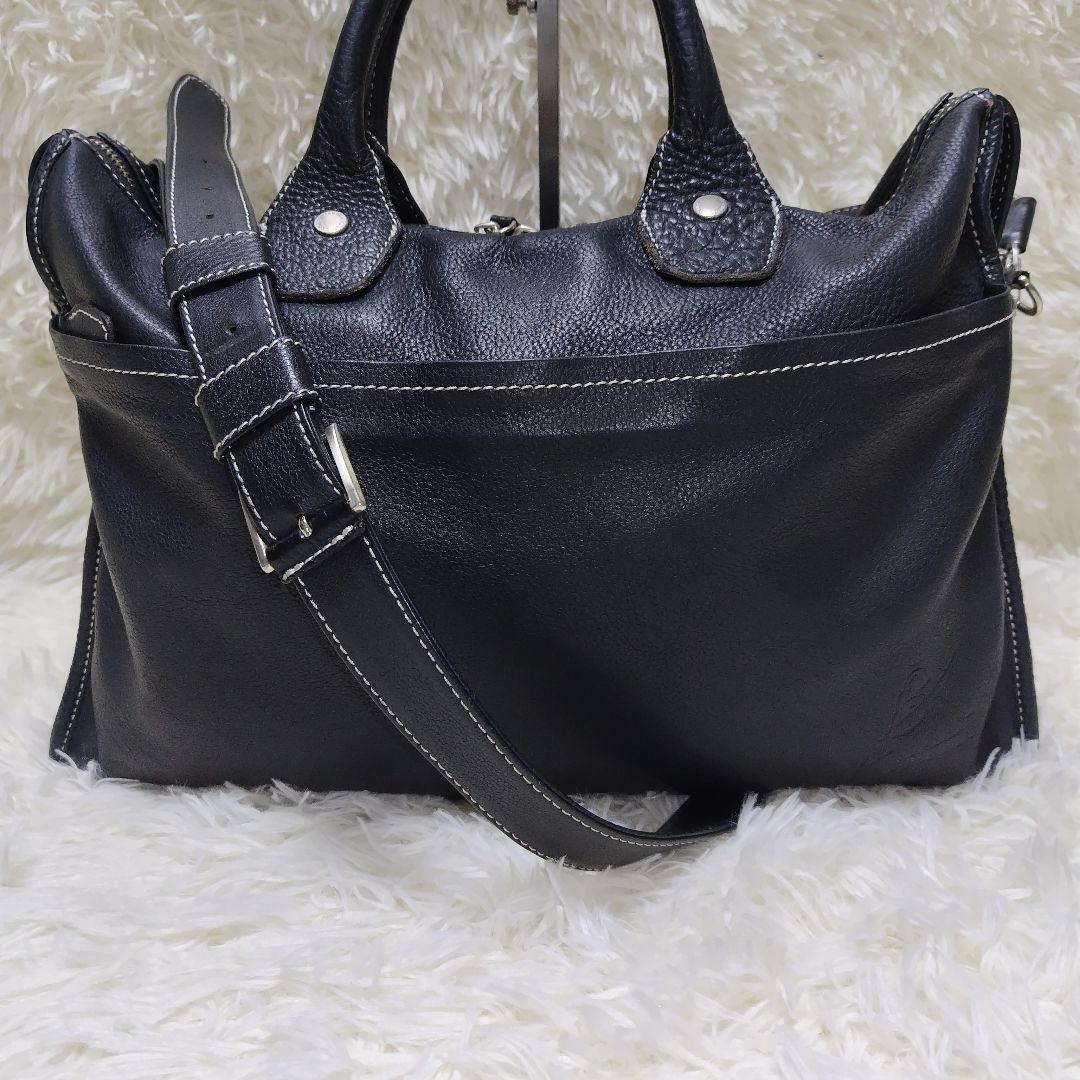 キタムラ ビジネスバッグ 2way a4 PC 大容量 レザー ネイビー