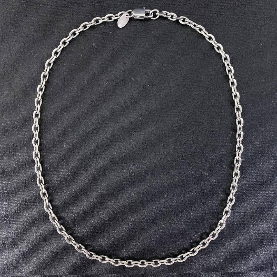 SAAD シルバー ステンレス 5mm あずき チェーン ネックレス 45cm