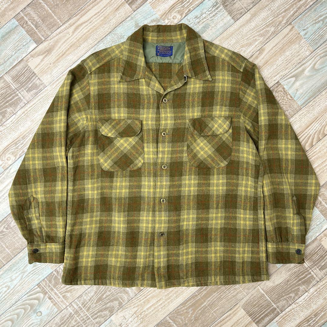60s PENDLETON ペンドルトン ボードシャツ ウールシャツ グリーン