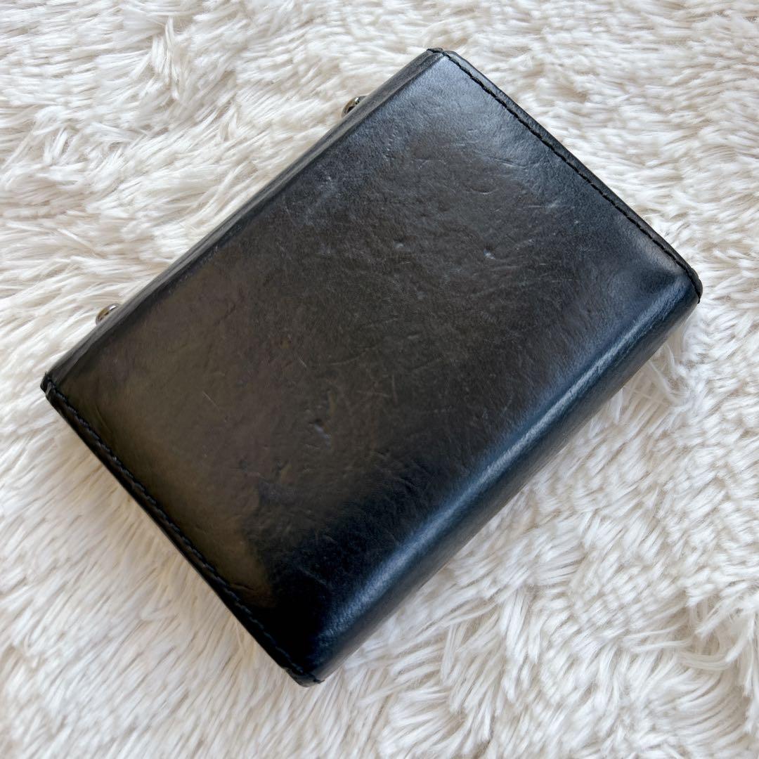 美品◎ エムピウ m+ ミッレフォッリエ Ⅱ コンパクト財布 ブラック