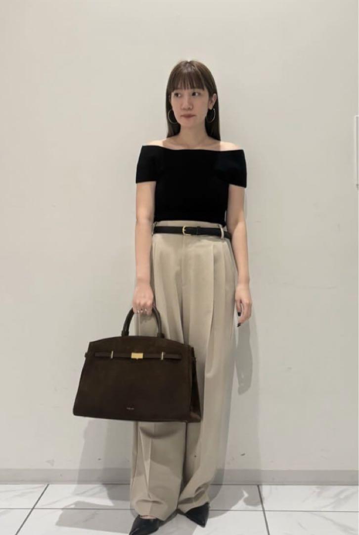 Whim Gazette ウィムガゼット ベージュ ワイドタックパンツ