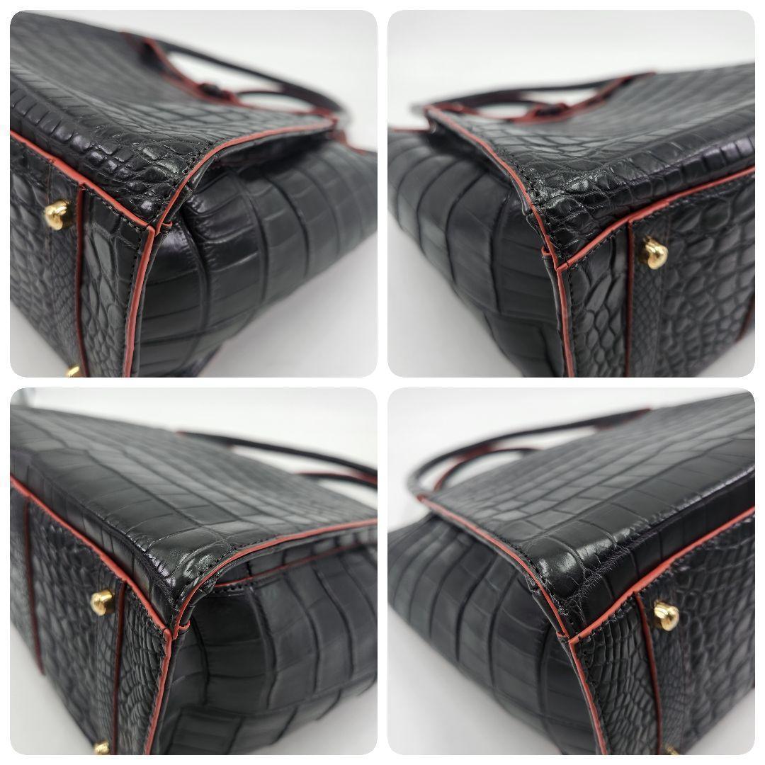 極美品✨アムルコ トートバッグ リアルクロコダイル 大容量 バイカラー 極美品✨アムルコ トートバッグ リアルクロコダイル 大容量 バイカラー