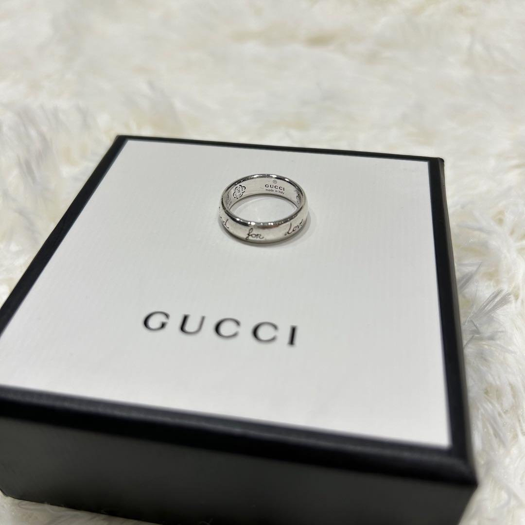 c497 GUCCI グッチ　ブラインド　フォーラブ　リング　Ag925 約9号 付属品付き】GUCCI グッチ ブラインド フォー ラブ リング 9号
