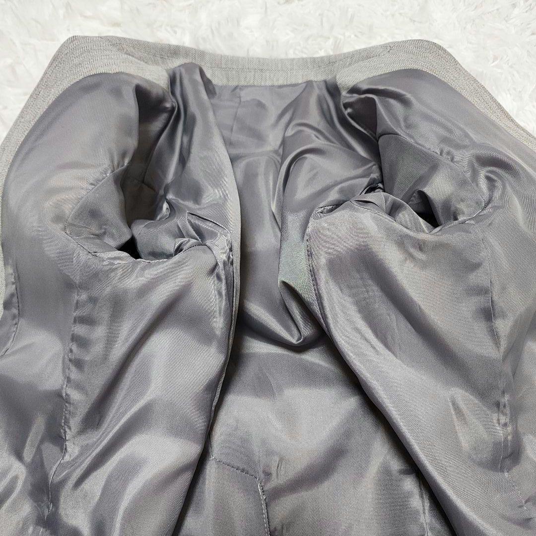 極美品 ミッシェルアルフレッド 120 セットアップ  4点 グレー くるみ釦