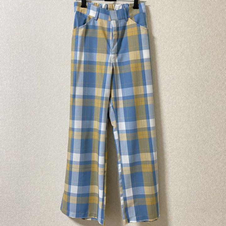 poppy あさぎーにょ チェックフレアパンツ - メルカリ