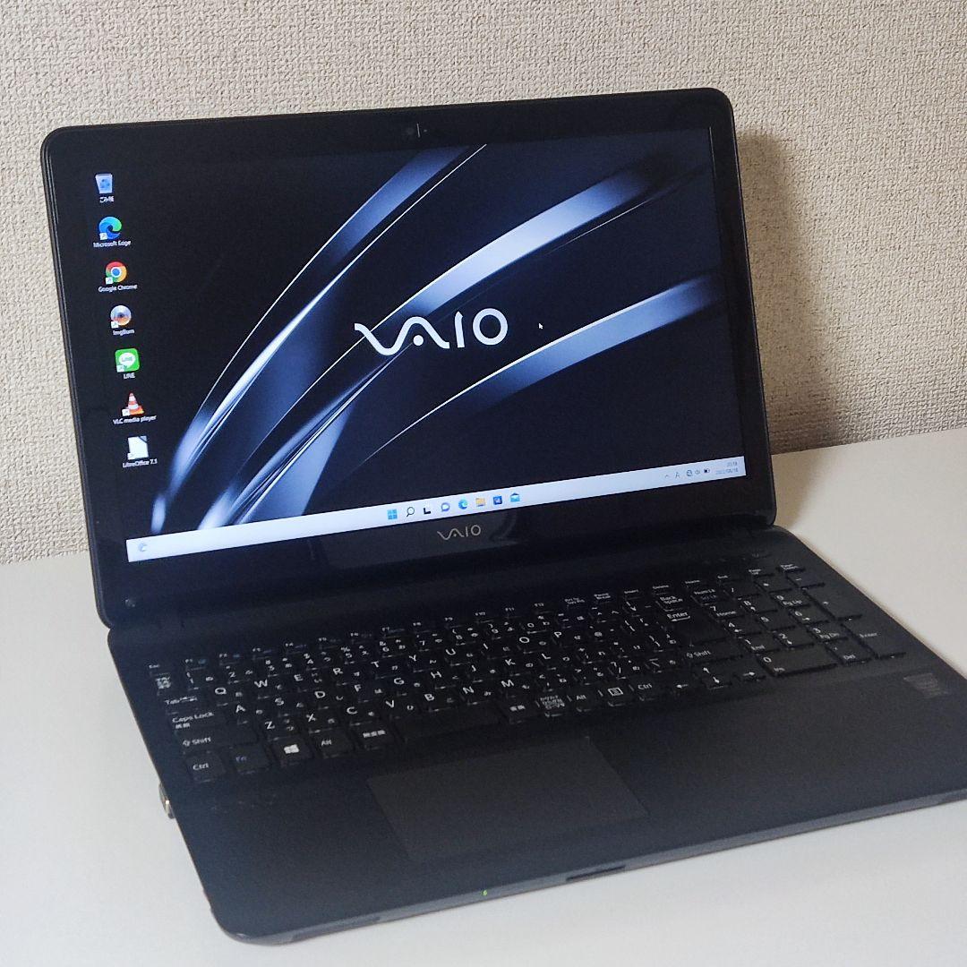 VAIO 人気カラー ブラック i5 8GBメモリ SSD 15型フルHD液晶