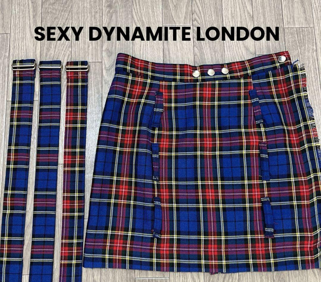 【未使用】SEXY DYNAMITE LONDON 巻きスカート 値下げ！セクシーダイナマイトロンドン・チェック巻きスカートb