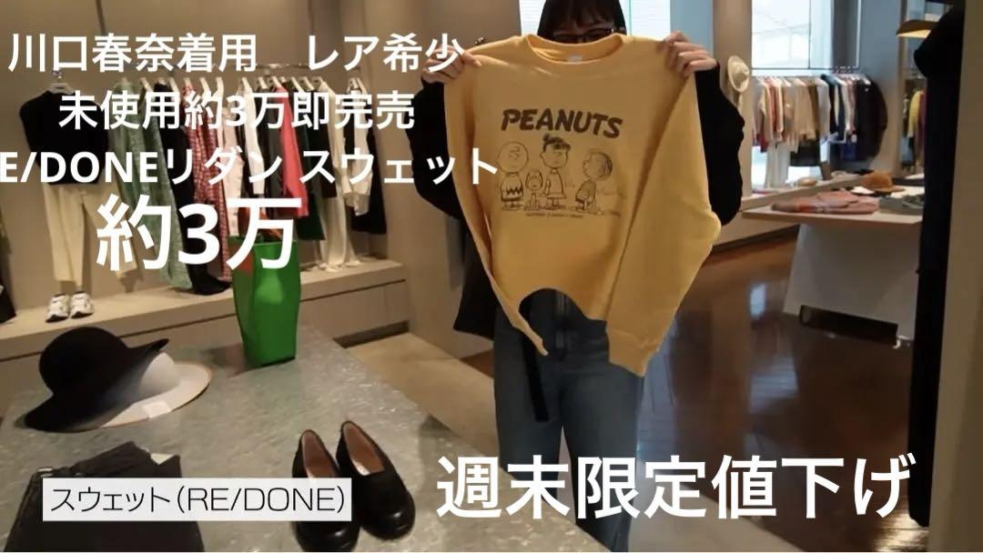 川口春奈着用未使用約3万即完売RE/DONEリダン スウェットロンハーマンニット