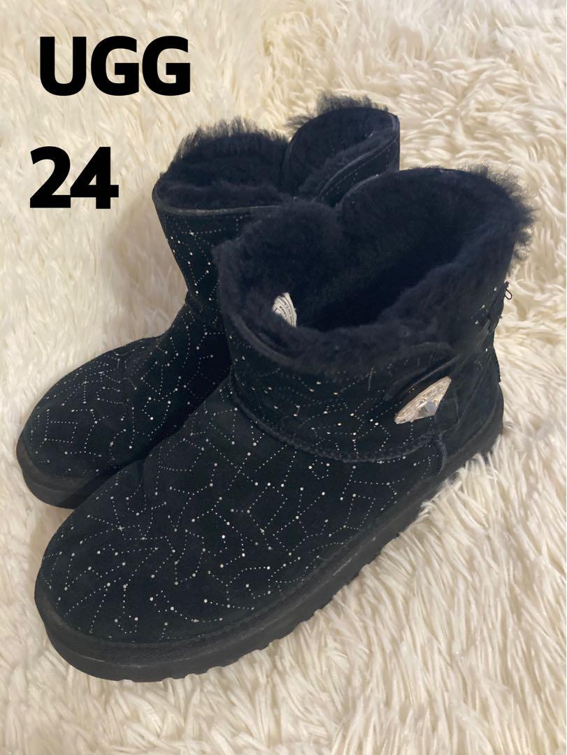 美品　アグ　UGG ビジュー　ムートンブーツ　24cm