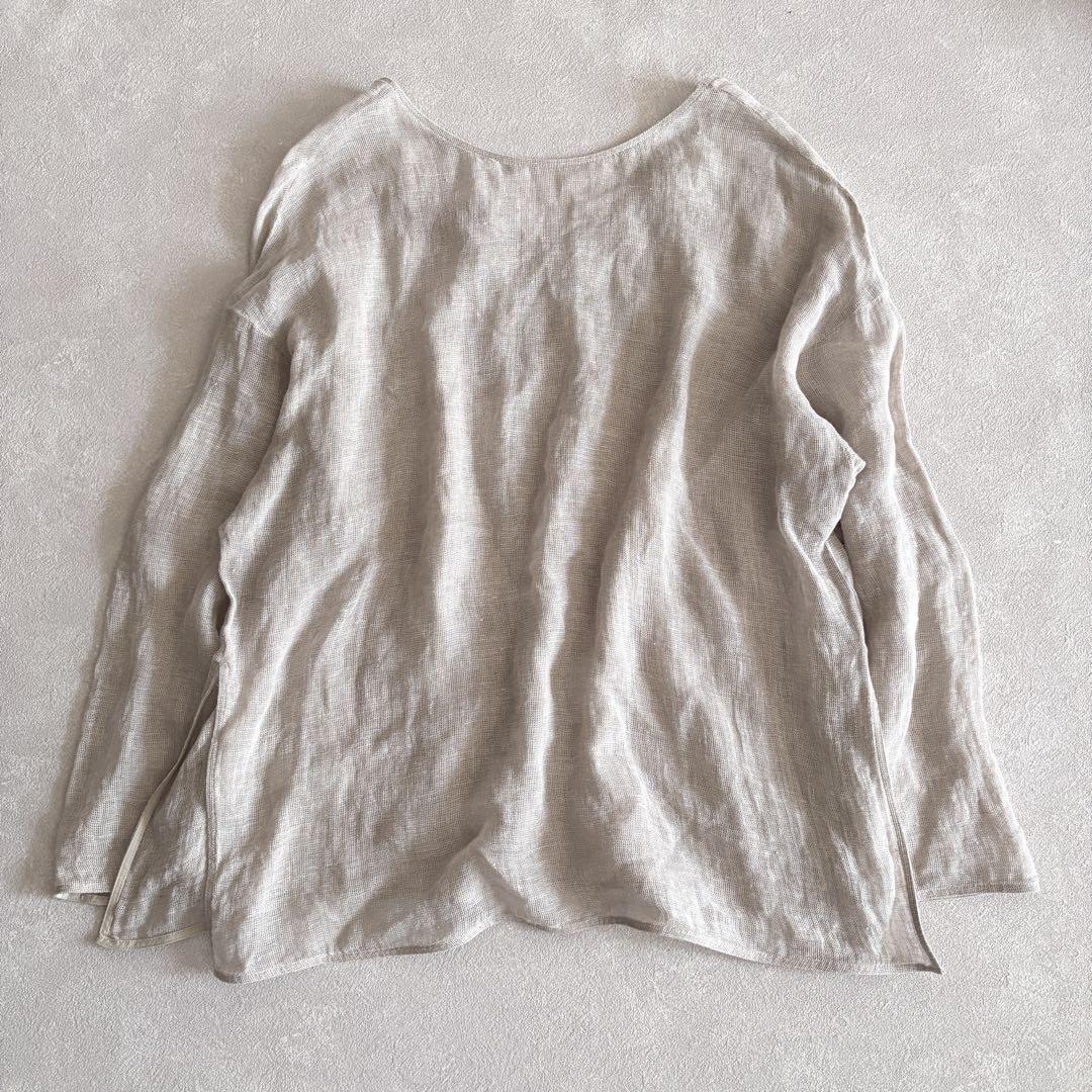 ★Spick&Span 2023S/S メッシュリネンルーズプルオーバー＜F＞
